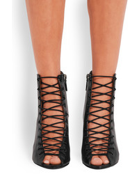 Givenchy Bondage Wedge Sandals In Black Leather It38