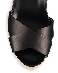 Ralph Lauren Collection Lois Espadrille Wedge Leather Sandals