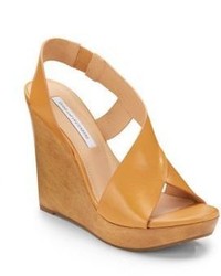 Diane von Furstenberg Sunny Leather Wedge Sandals