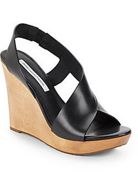Diane von Furstenberg Sunny Leather Wedge Sandals