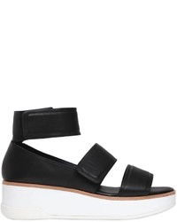 DKNY 50mm Leather Straps Wedge Sandals