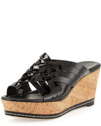 Donald J Pliner Flore Woven Platform Wedge Sandal Black