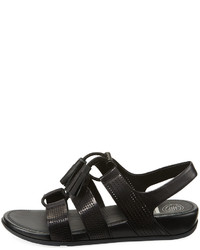 FitFlop Gladdie Lace Up Leather Sandal Black