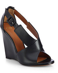 Givenchy Leather Crisscross Wedge Sandals
