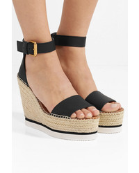 See by Chloe Leather Espadrille Wedge Sandals