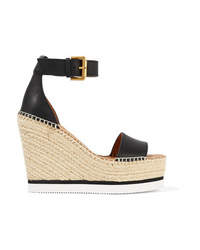 See by Chloe Leather Espadrille Wedge Sandals