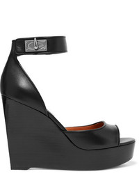 Givenchy Leather Wedge Sandals Black