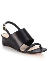 Cole Haan Lise Braided Strap Leather Wedge Sandals