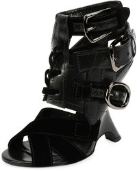 Tom Ford Multi Strap 110mm Wedge Sandal Black