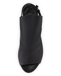 Balenciaga Open Toe Slingback Wedge Sandal Black