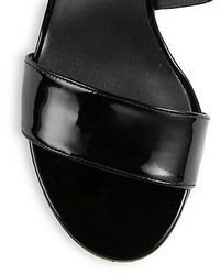 Stuart Weitzman Patent Leather Wedge Sandals