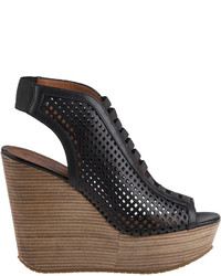 Marc by Marc Jacobs Perforated Wedge Sandal Black Leather