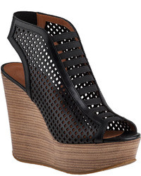 Marc by Marc Jacobs Perforated Wedge Sandal Black Leather