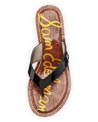Sam Edelman Romy Patent Leather Wedge Sandal Black