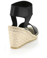 Vince Sophie Leather Espadrille Wedge Sandals