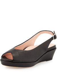 Taryn Rose Tellie Leather Slingback Sandal Black