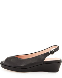 Taryn Rose Tellie Leather Slingback Sandal Black