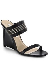 Diane von Furstenberg Valencia Leather Wedge Sandals