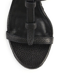Burberry Wedland Leather Espadrille Wedge Sandals