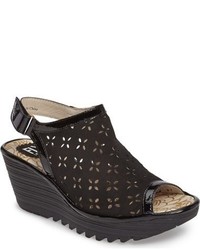 Fly London Ybel Open Toe Platform Wedge