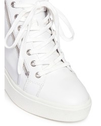 Ash Atomic Holographic Collar Leather Wedge Sneakers