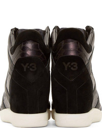 Y-3 Black Sukita Iii High Top Wedge Sneakers