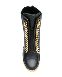 Casadei Chain Embellished Wedge Sneakers