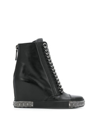 Casadei Chain Embellished Wedge Sneakers