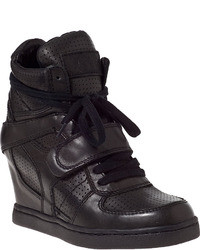 Ash Cool Wedge Sneaker Black Leather