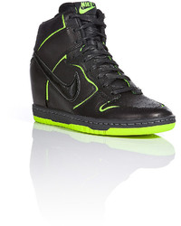 Nike Dunk Sky Hi Cut Out Premium Sneakers In Blackbolt