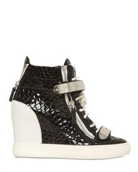 Giuseppe Zanotti 90mm Patent Leather Wedge Sneakers