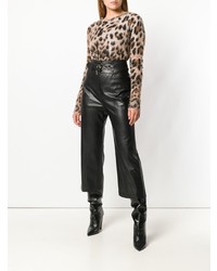 Patrizia Pepe Cropped Faux Leather Trousers