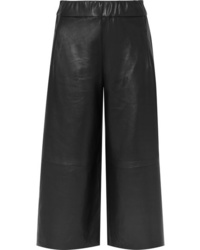 Sprwmn Cropped Leather Wide Leg Pants