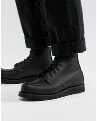 Red Wing 6 Inch Classic Moc Toe Boots In Black Leather