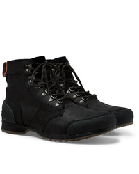 Sorel Ankeny Waterproof Rubber And Suede Trimmed Leather Boots