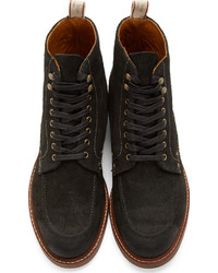 rag & bone Black Brushed Leather Rowan Boots