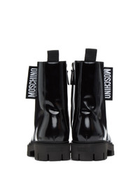 Moschino Black Combat Boots