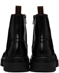 Santoni Black Faiden Lace Up Boots