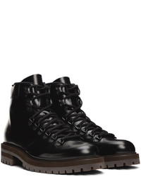 Common Projects Black Leather Hiking Boots