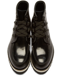 DSQUARED2 Black Leather Lace Up Ankle Boots