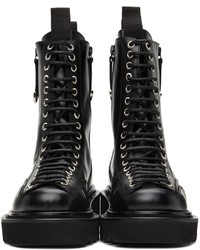 Toga Virilis Black Leather Lace Up Boots