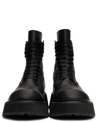 Julius Black Leather Lace Up Boots