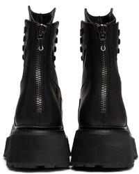 Julius Black Leather Lace Up Boots
