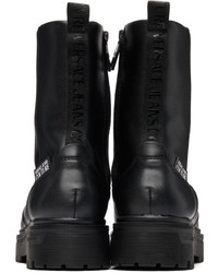 VERSACE JEANS COUTURE Black Leather Syrious Ankle Boots