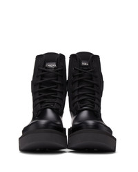 Givenchy Black Neoprene And Rubber Combat Boots