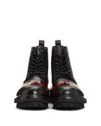 DSQUARED2 Black Punk Tape Lace Up Boots