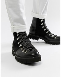 Grenson Brady Hiker Lace Up Boots In Black