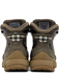 Burberry Brown Leather Tor Lace Up Boots