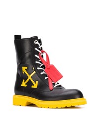 Off-White Contrast Sole Lace Up Boots