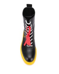 Off-White Contrast Sole Lace Up Boots